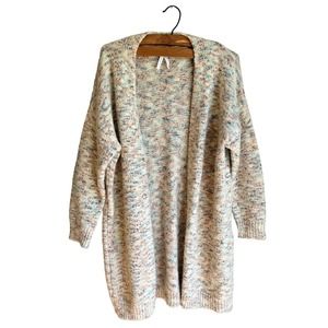 Dreamers by Debut‎ Womens Cardigan Sweater Ribbed Knit Open Front Cream Size S/M